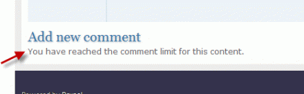 Comment Form when limit is reached