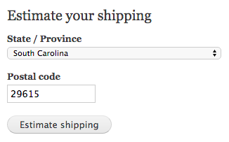 Estimate your shipping form in its block.