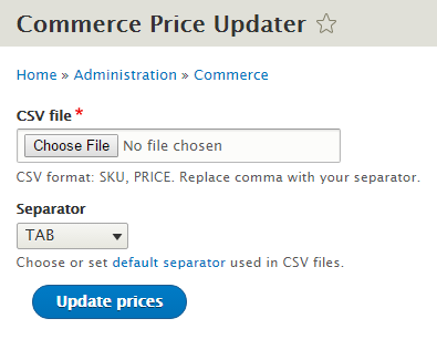 Commerce Price Updater
