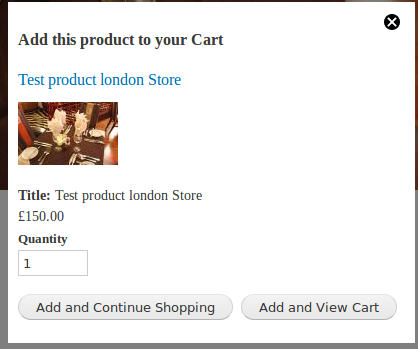 commerce add to cart confirmation extras with popup