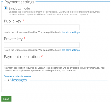 Payment settings