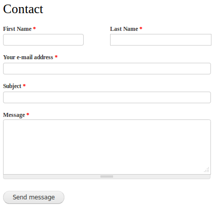 CiviCRM contact form screenshot
