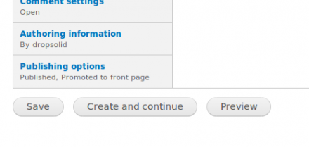 Drupal 7 - Create and continue