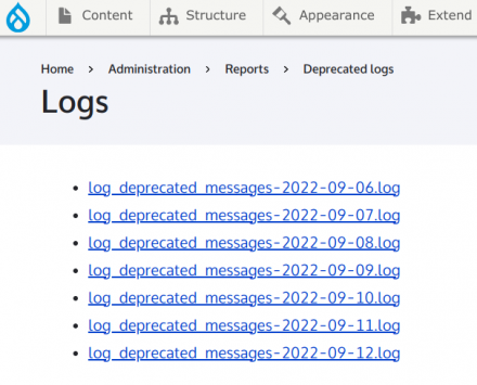 Log Deprecated Messages Drupal Org Log Deprecated Messages Drupal Org