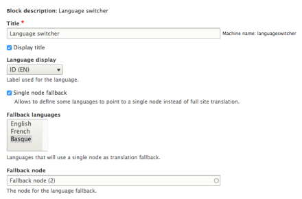 Dialect block configuration