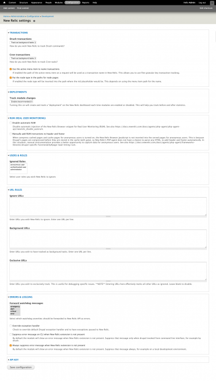 Settings & Configuration Page (Drupal 7)