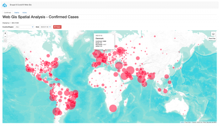 Corona Virus Analysis with Leaflet Circle Marker for Drupal 8 