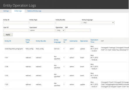 Enable the submodule to have your logs nicely shown in a filterable overview.