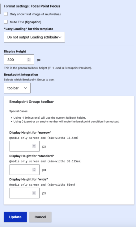 Breakpoint Formatting Configuration preview