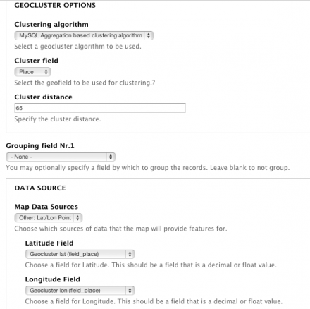 Geocluster configuration