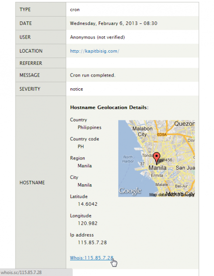 Geolocate Logs screenshot