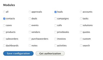 Save and Get Authorization buttons