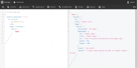 GraphQL Fragment Include being used inside GraphiQL IDE.