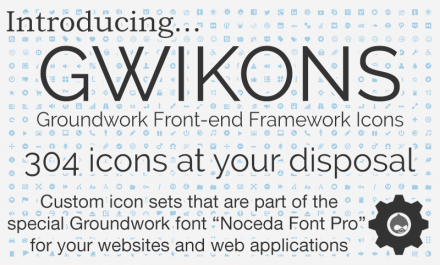 Gwikons are custom icon sets that are stored in "Noceda Font Pro",  a light and 