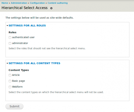 Hierarchical Select Access
