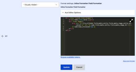 Inline Formatter Field Manage Display Screenshot