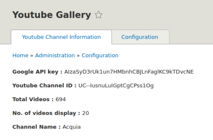 Youtube Gallery information page