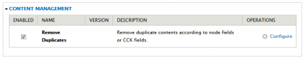 Module available in Content Management section