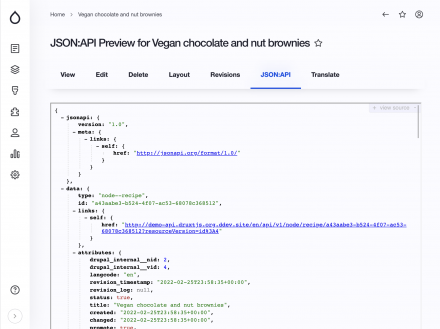 JSON:API Node Preview tab