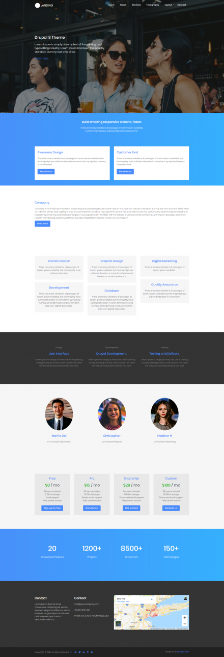 Landing Page Zymphonies Theme