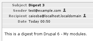 Digest received through e-mail