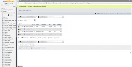 custom table in database