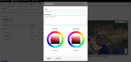 Edit map object parameters