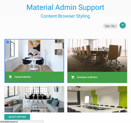Material Admin Support Content Browser screenshot