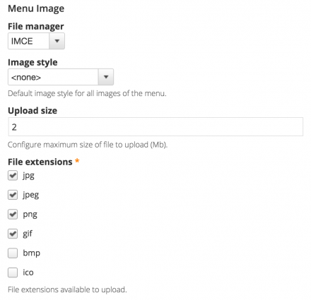 Global settings for every menu