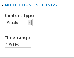 Menu node count configuration