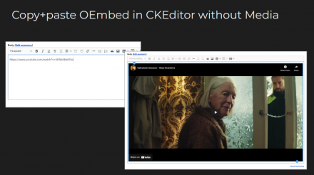 A screenshot showing OEmbed in CKEditor 5 without media. 