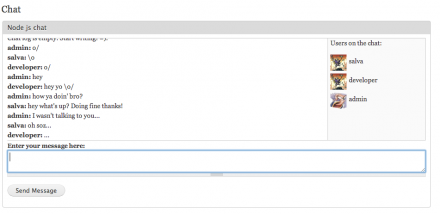 Node JS Chat module example