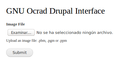 gnu ocrad for drupal interface