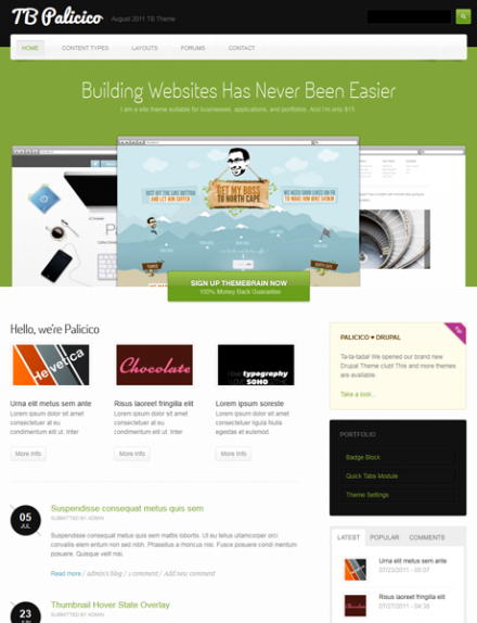 TB Palicico Theme Screenshot Homepage