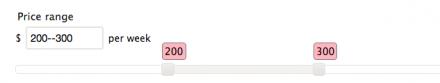Price range slider