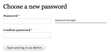 Form presented with Simple Password Reset enabled in brief mode.