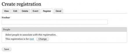 Registration form