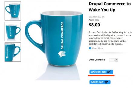 How "One Click Buy" button looks like on Commerce Kickstart
