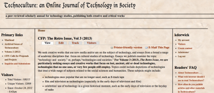 Screenshot of Retro on the Drupal site Technoculture