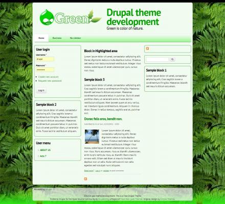 Green  Drupal theme