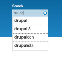 The Search API Autocomplete module in action.