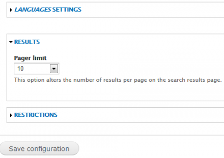Provides options to set search results limits.