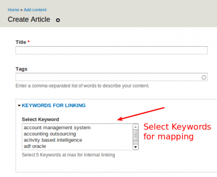 Select Keywords for mapping