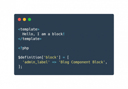 A screenshot of a Single File Component that provides a block.