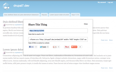 Share This Thing modal window