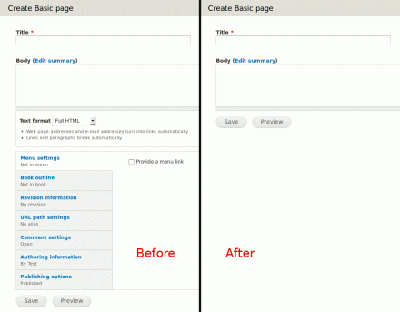 Simplify - before & after screenshot