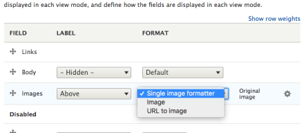 Single image formatter