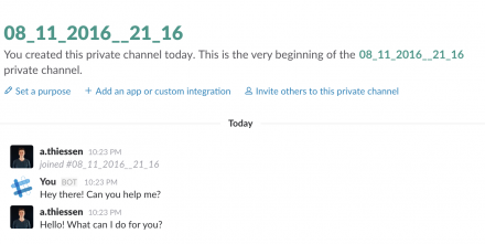 Slack channel for chatting with your site's users