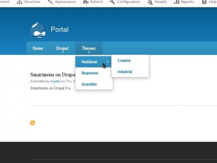 Smartmenus on Drupal 9 in the Bartik theme.