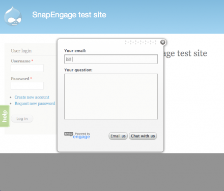Screenshot of SnapEngage contact widget